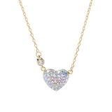 Jewelry S925 Sterling Silver Heart-shaped Clavicle Chain Temperament