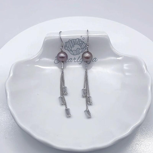 Edison Pearl Tassel Earrings/Dangle Pearl Earrings/Freshwater Pearl Earrings/Elegant Pearl Earrings/Pearl Drop Earrings/Pearl Earrings for Women/Large Pearl Earrings
