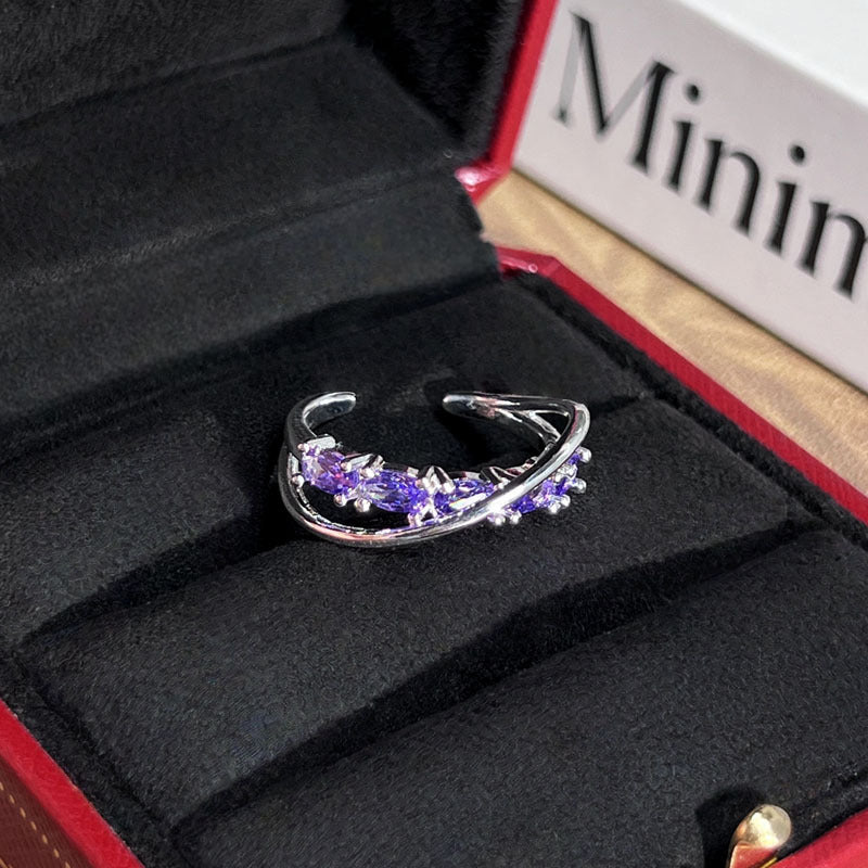 Star River Track Cross Surrounding Personality Simple Opening Ring