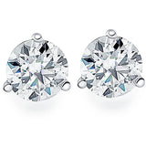 Pompeii .50CT round Brilliant Cut Natural Diamond Stud Earrings in 14K Gold (G/H,I2-I3) showcased with sparkling clarity.