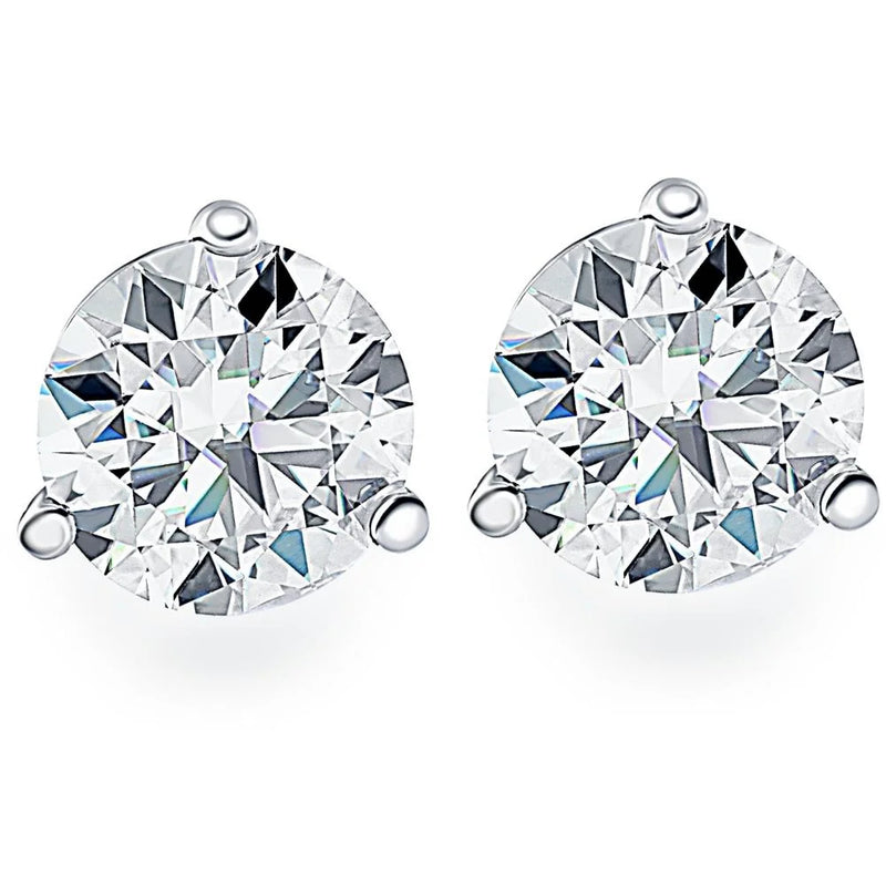 Pompeii .50CT round Brilliant Cut Natural Diamond Stud Earrings in 14K Gold (G/H,I2-I3) showcased with sparkling clarity.