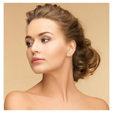 14K Rose Gold 1/4 Carat round Created White Diamond Stud Earrings Gift for Women