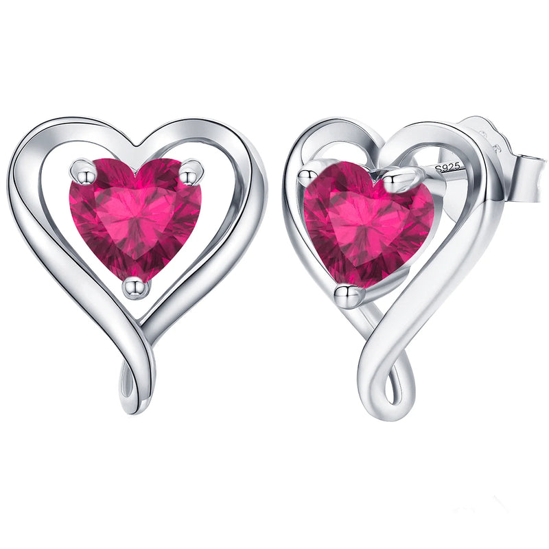 Heart Earrings for Women Sterling Silver 925 ,5A Cubic Zircon Jewelry Festival Gift for Her