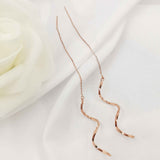 Elegant Long Wavy Ear Threads Women