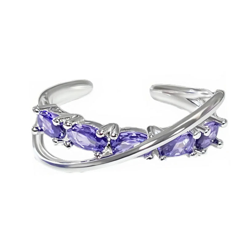 Star River Track Cross Surrounding Personality Simple Opening Ring