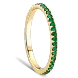 Pompeii 1/2Ct Emerald Eternity Ring Anniversary Band 10K Yellow Gold (,)