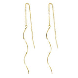 Elegant Long Wavy Ear Threads Women