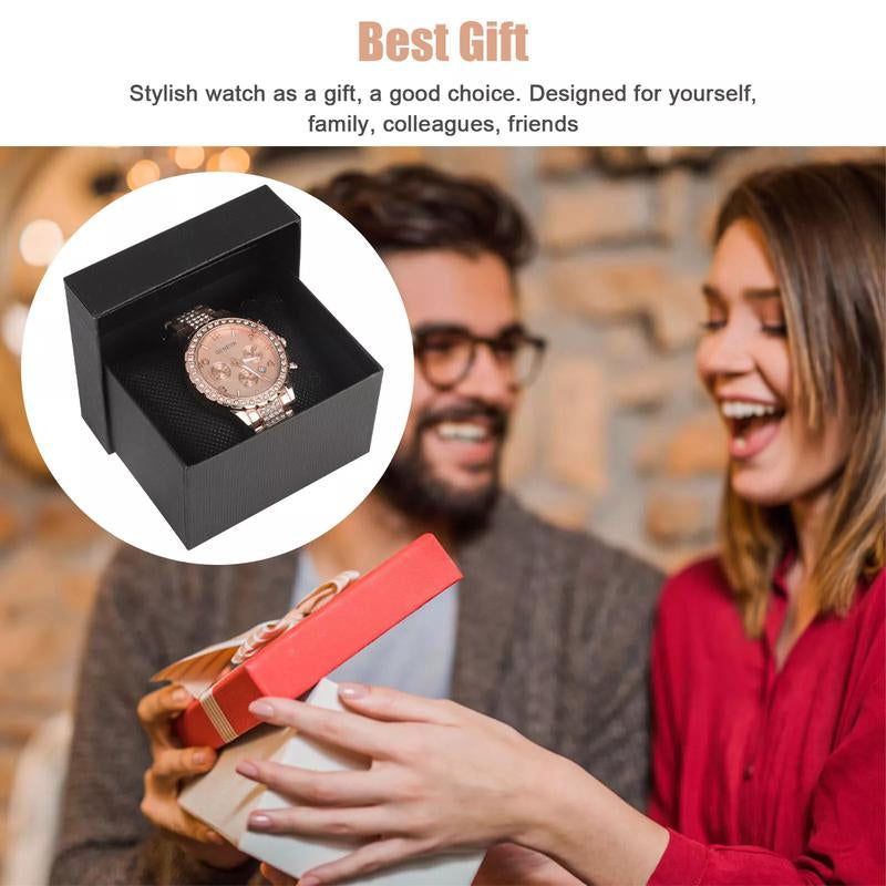 Waterproof Women Luxury Classic Stainless Steel Crystal Quartz round Wrist Watch