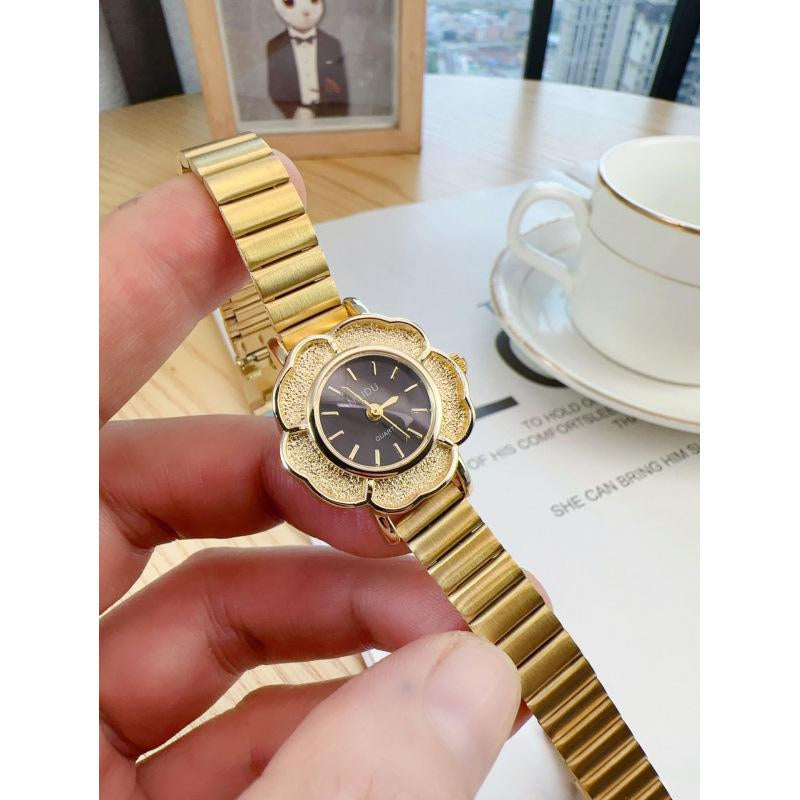 Women'S Small Gold Watch Retro Rhinestone-Embellished-Set Medieval Temperament Dial Niche High-End