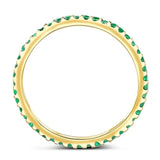 Pompeii 1/2Ct Emerald Eternity Ring Anniversary Band 10K Yellow Gold (,)
