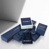 Gift packaging for 1/2 CTTW round Diamond Stud Earrings in .925 Sterling Silver with Rhodium Female Adult by Vir Jewels.