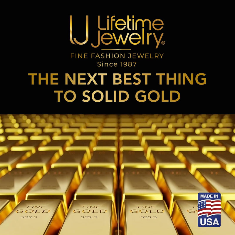 11mm Cuban Link Miami Curb Chain Necklace for Men and Women, Diamond Cut 24K Real Gold Plated